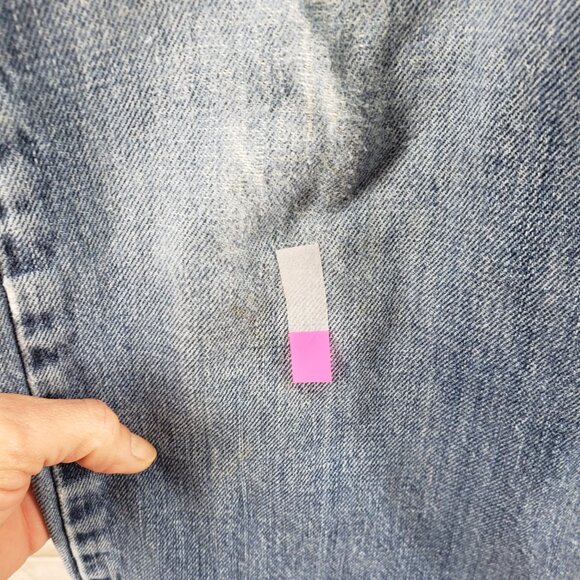 AEO American Eagle Distressed Holey Jeans Relaxed Straight Ripped Size 36 X 32 - Picture 11 of 15